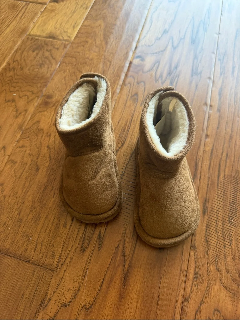 Kids Cozy Fleece-Lined Booties in Brown